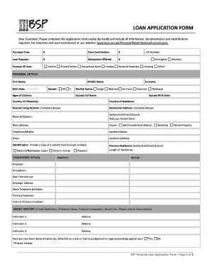 BSP Application Form .